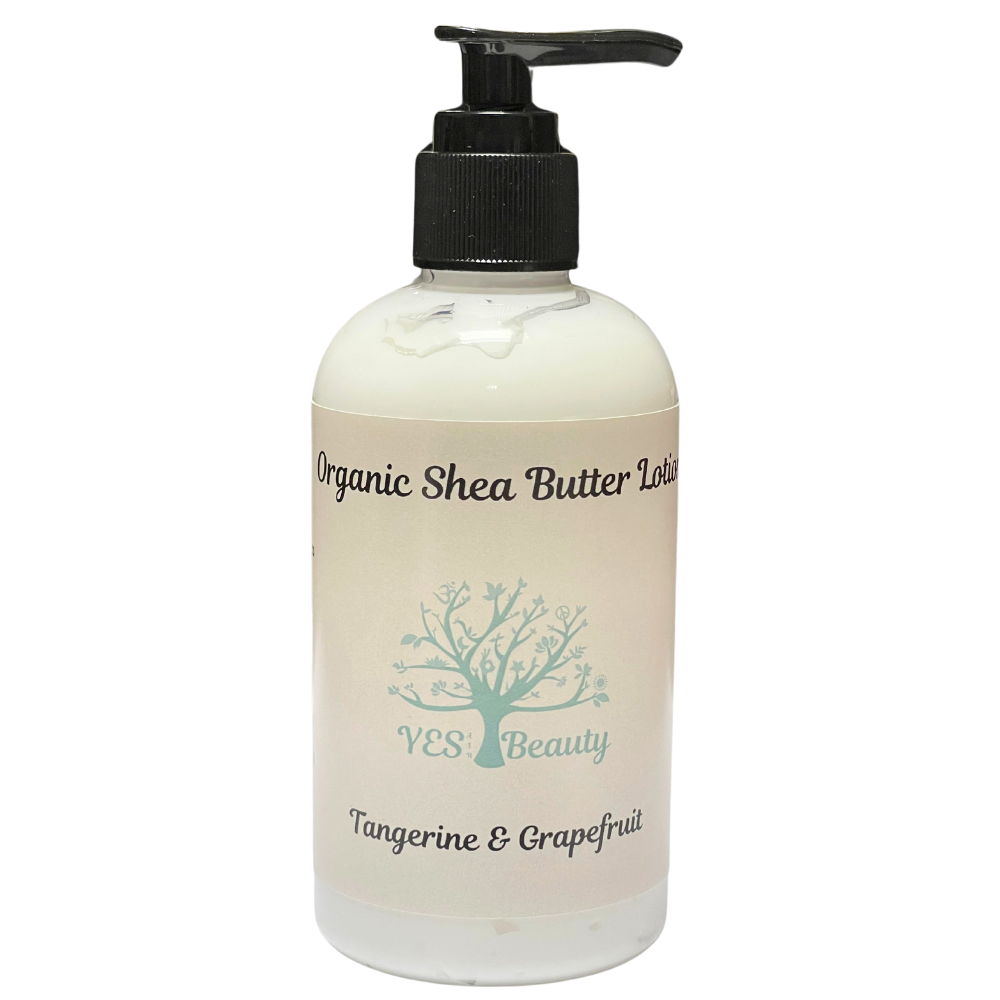 Handmade Body Lotion Organic Soothing Shea Butter - Tangerine Grapefruit - 8 oz