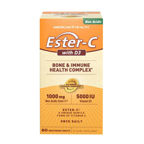 Ester-C With D3 60 Tabs 5000 IU by American Health
