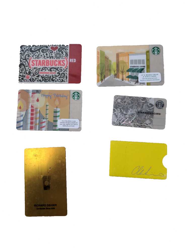 Starbucks Gift Cards - Happy Birthday, Red, Regular, Gold, Small Sliver Card-image