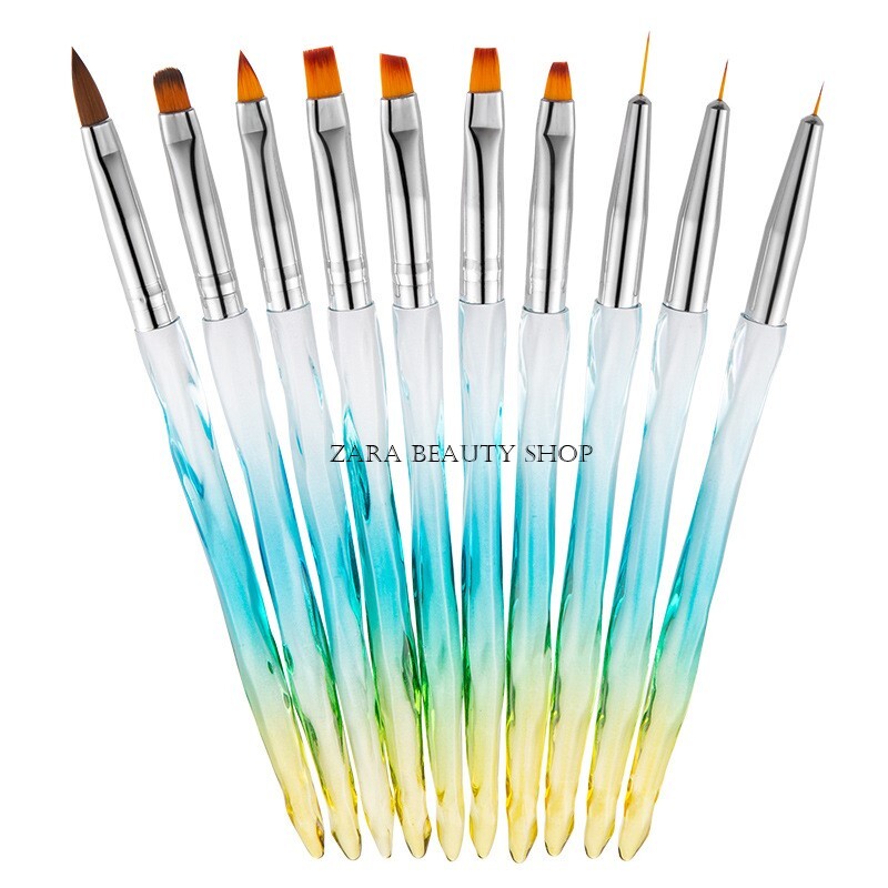 10pcs Acrylic UV Gel Nail Art Design Set Painting Drawing Brush Pen Tools