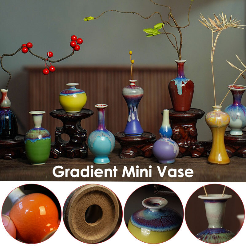 New Hand Painted Ceramic Small Vase Succulent Flower Pot Hydroponic Home Decor