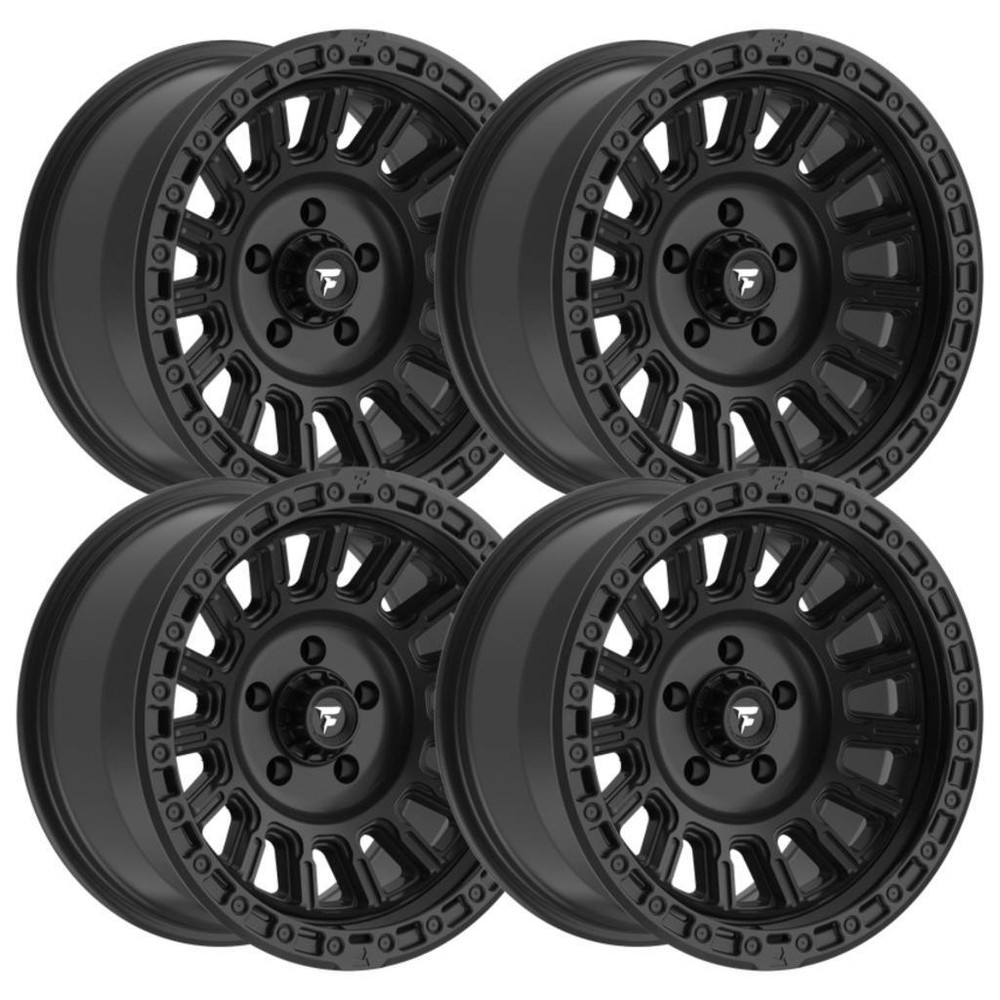 (Set-4) Fittipaldi Offroad FT106SB 17x9 5x127 0mm Black Wheels Rims 17 Inch