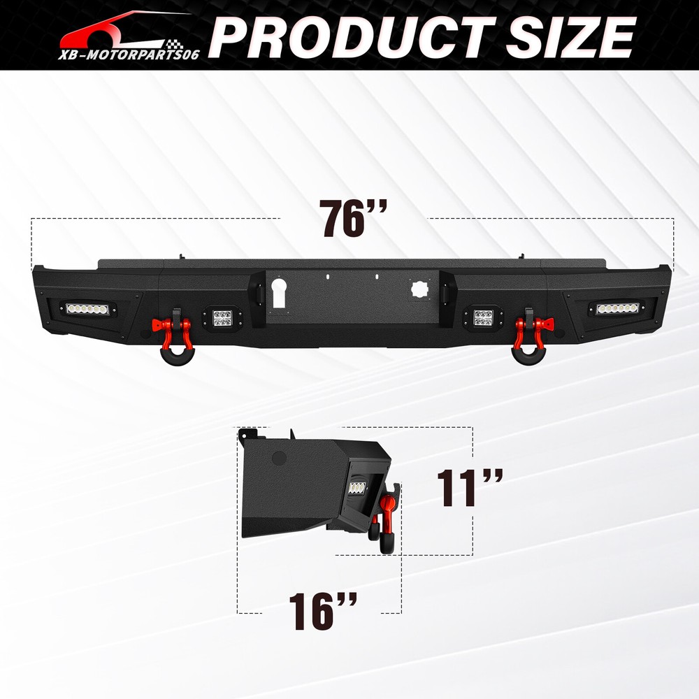 Rear Or Front Bumper W/ LED Lights For 2016-2018 Chevy Chevrolet Silverado 1500