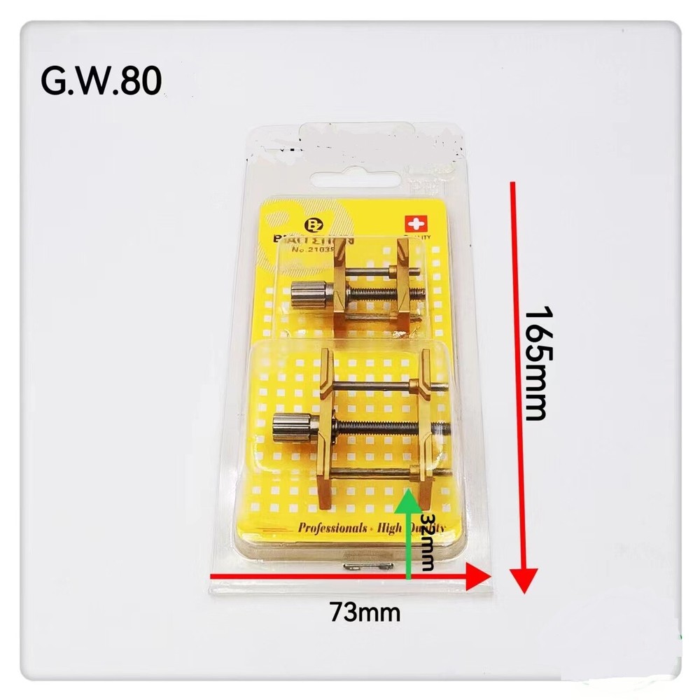 2-Piece Brass Watch Movement Clip Holder for Secure Watch Repairs