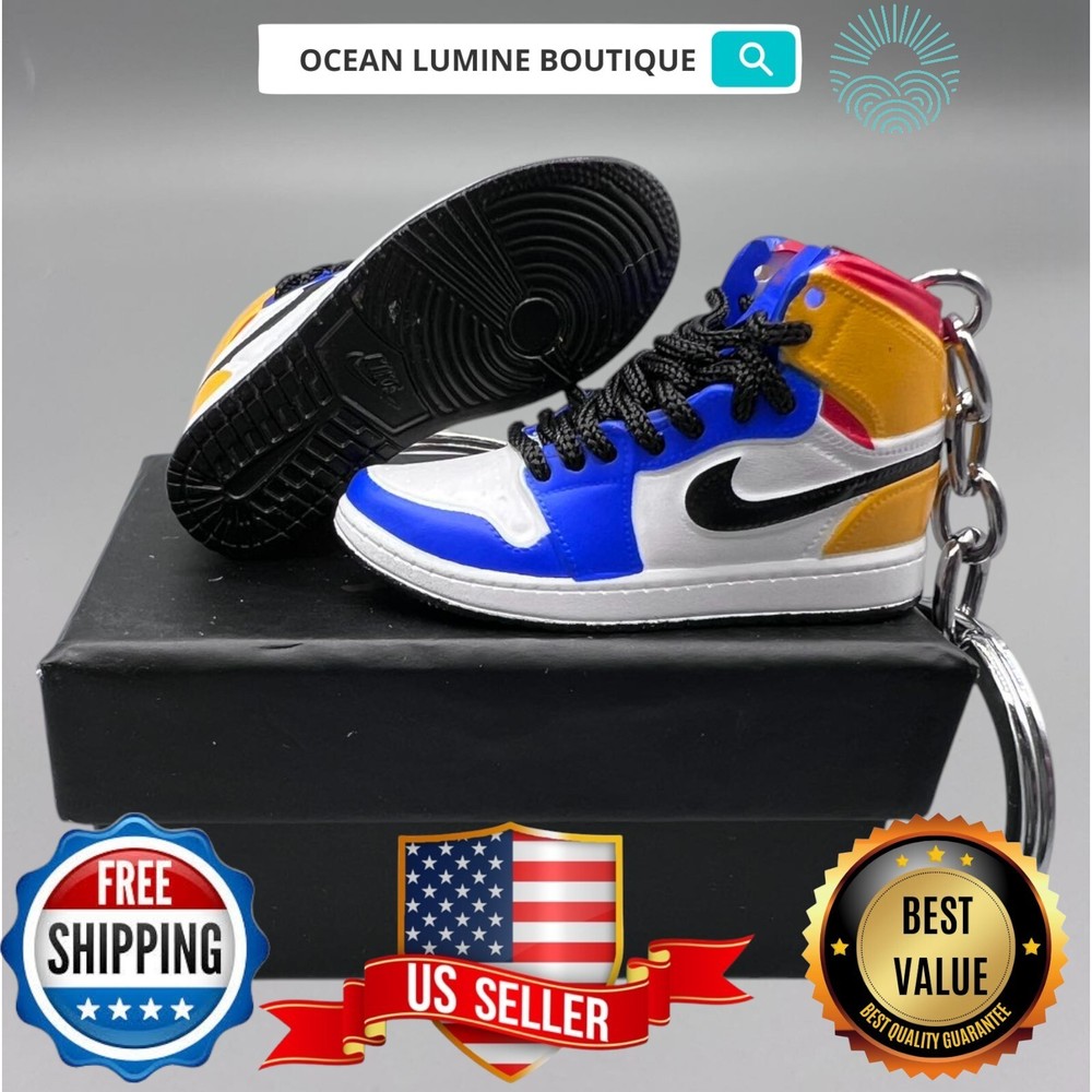 Air Jordan 3D Mini Sneaker Keychain, Basketball Sneaker Collectible, Box Options