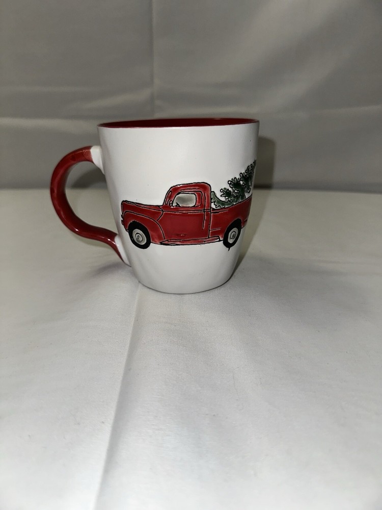 Vintage Red Truck Christmas Tree Mug by SPECTRUM Designz 2018 Holiday Edition