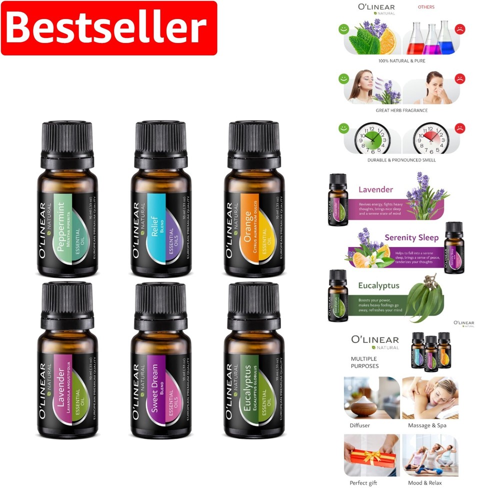 Relaxing Sleep Support Essential Oil Blend Gift Set for Serenity  