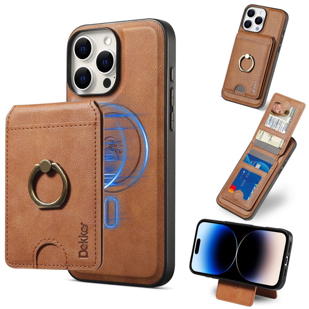 For iPhone 16 Pro Max 15 14 13 12 2-in-1 Detachable 4 Cards Leather Wallet Case