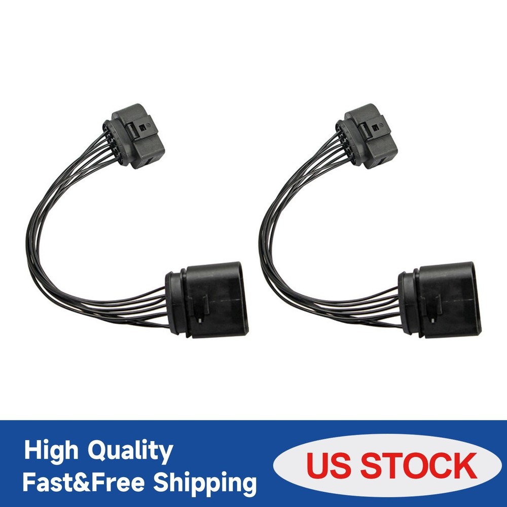 2Pcs 14 to 10 Pin Xenon HID Headlight Connector Adapter for 2015 VW Jetta US NEW
