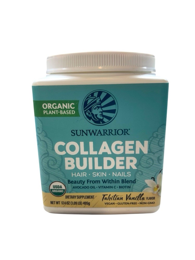 SunWarrior Organic Vanilla Collagen Builder Protein 1.09 Lb Supports Skin & Joint Health
