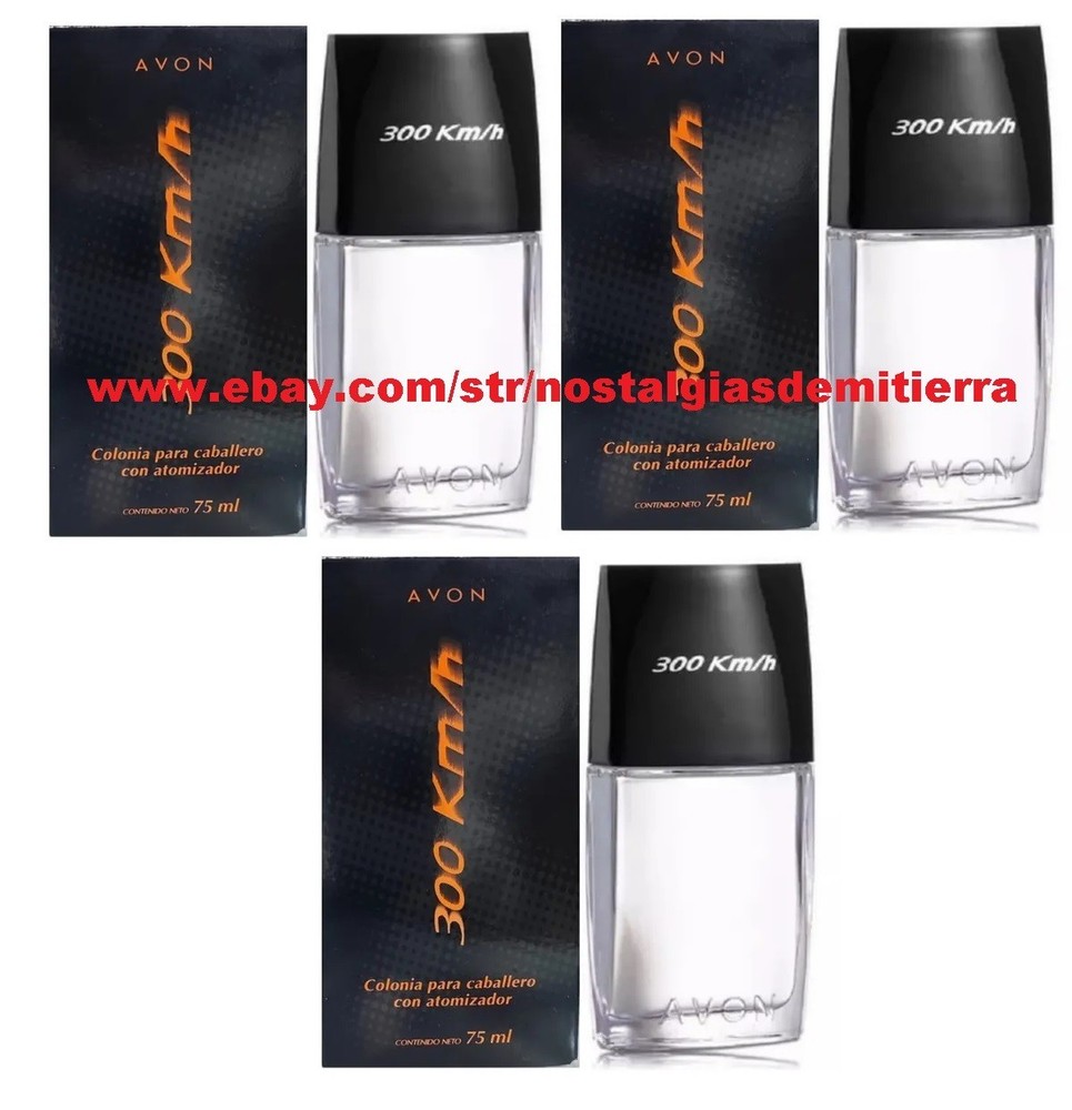 300 kilometros SET DE 3 COLONIAS  300 km/h NUEVAS Y 100% ORIGINAL DE AVON 75 ml