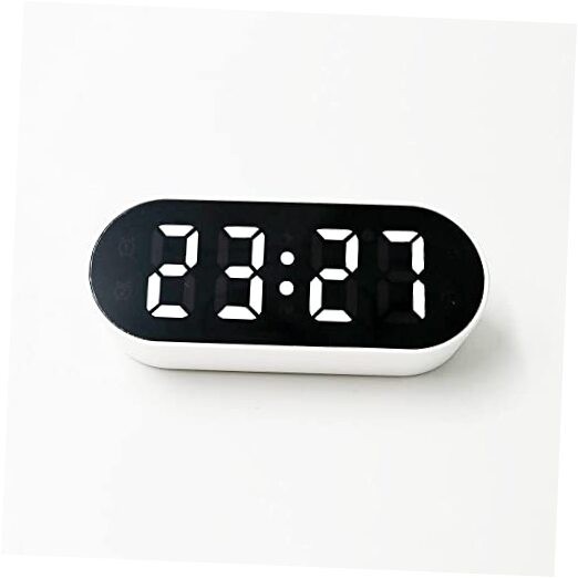 SHELLHOME Small LED Alarm Clock with Adjustable Volume, Calender,