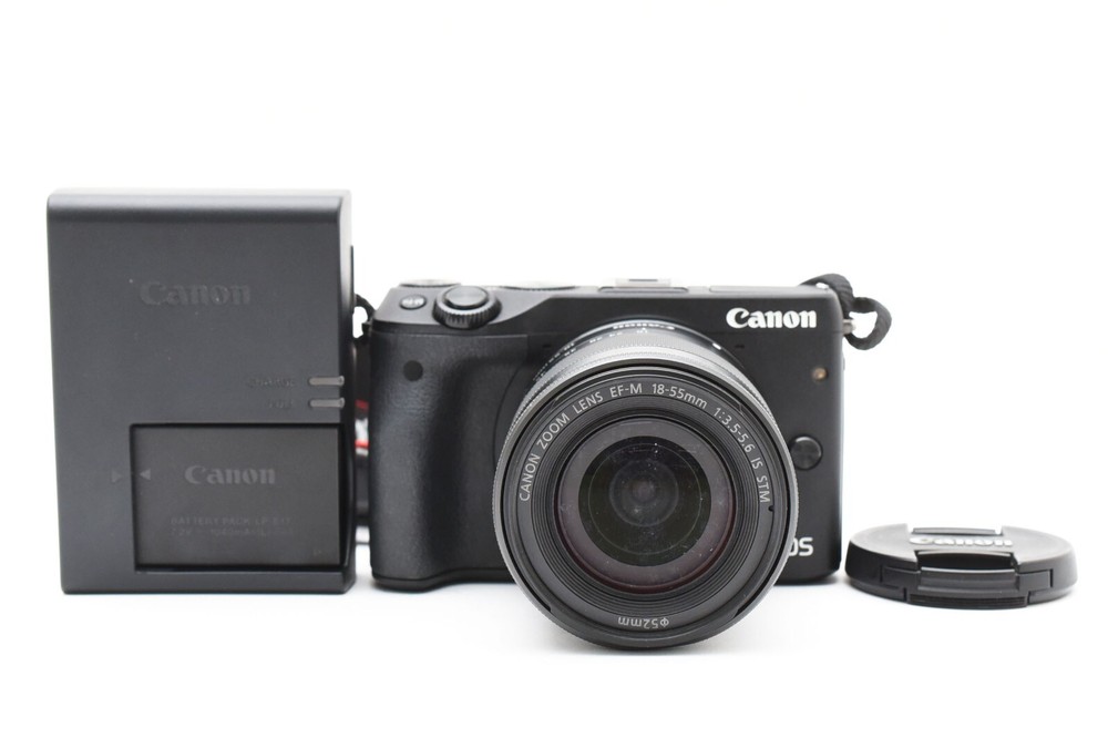 Canon EOS M3 24.2MP Digital Camera Black EF-M 18-55mm IS STM [Exc+5] JAPAN #2547