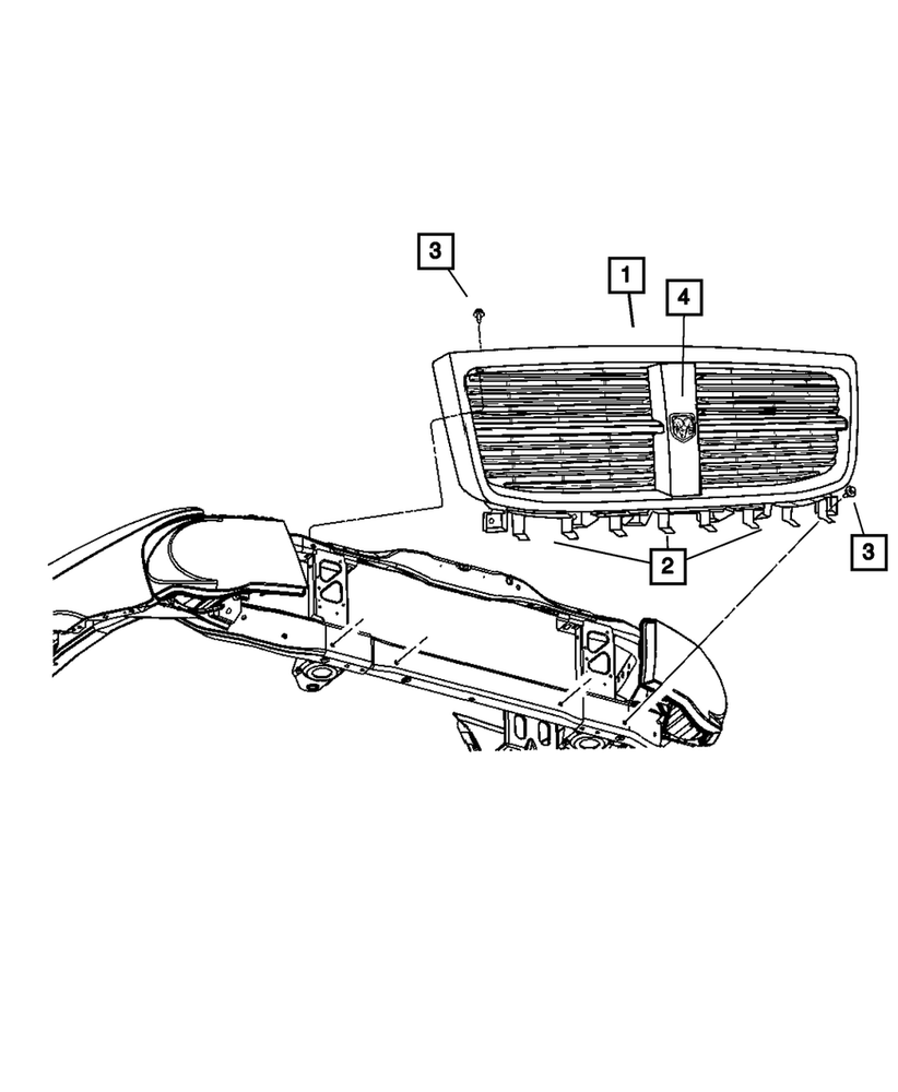 Genuine Mopar Radiator Grille 55078015AD