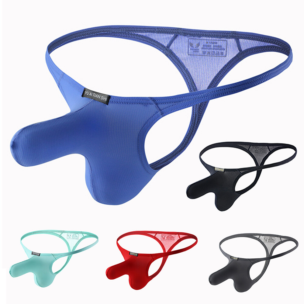 Men Sexy Elephant Nose Pouch Underwear T-back Thongs Male Panties Gay Lingerie~