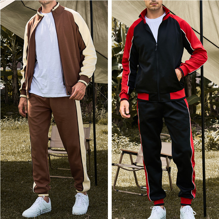 Men Tracksuits Sweat Suit Casual Long Sleeve 2 Piece Outfit Sports Jogging Suit