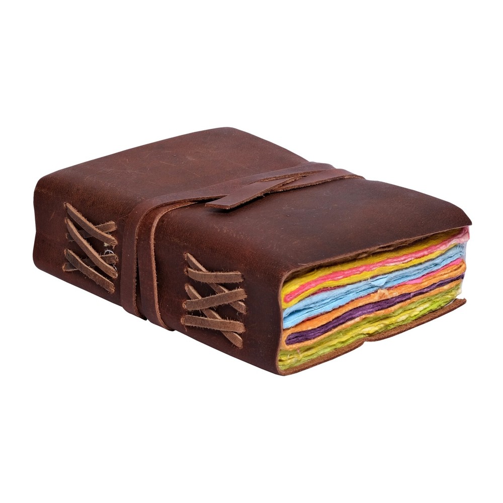 Leather Journal Scrapbook Fantasy Sketchbook Colorful Deckle Edge Junk Grimoire