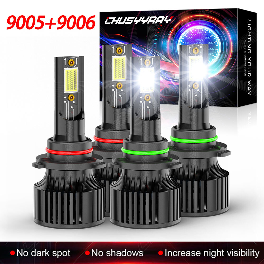 LED Headlight white 9005 HB3+9006 HB4 High/Low beam  For Honda Accord 12000lm