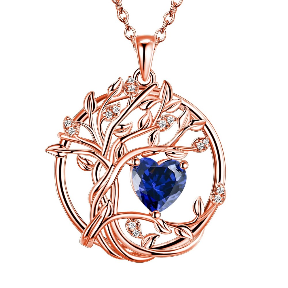 S925 Necklace for Women, Tree Of Life Jewelry, Sterling Silver Birthstone Nec...