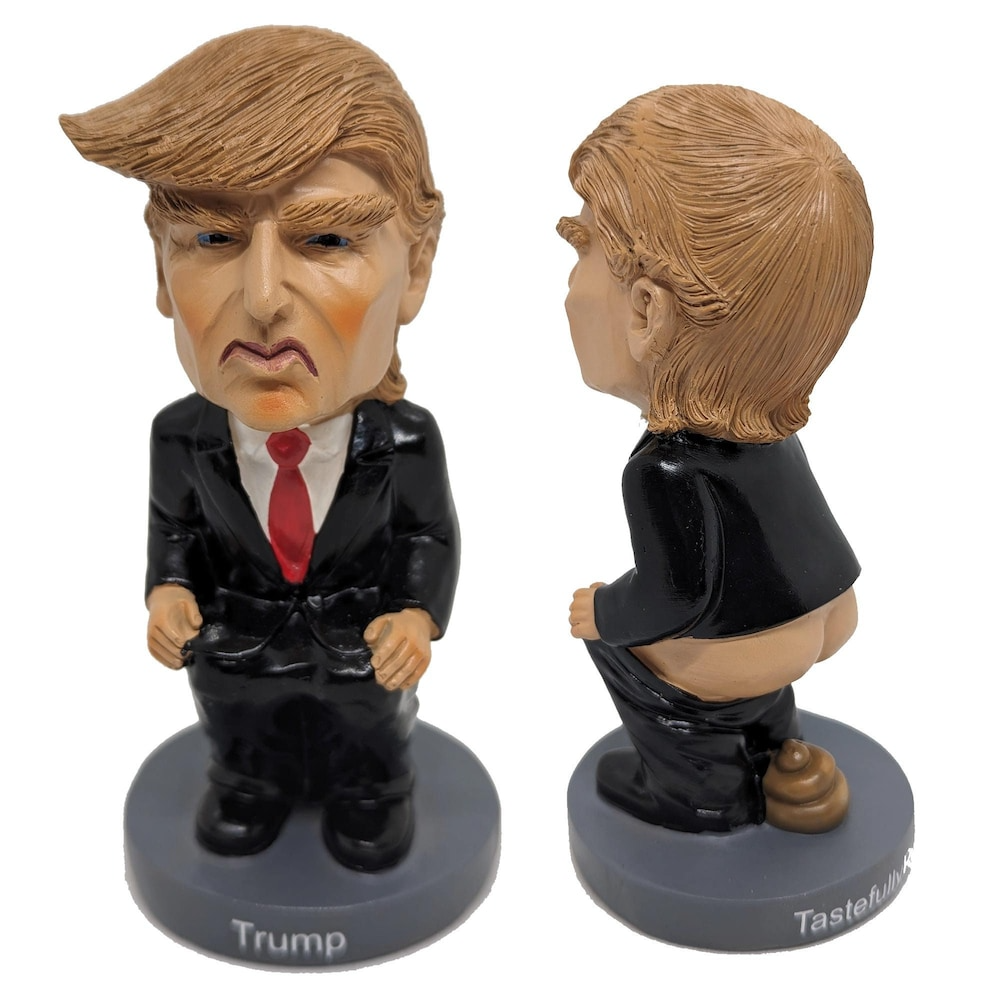 Trump Dumper Caganer Poop Figurine Bobblehead Thingee Prank Gift