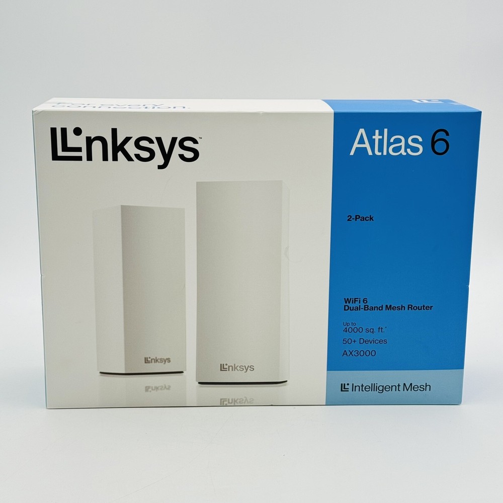 Linksys Atlas 6 WiFi 6 Dual-Band Mesh Router Up To 4000 sq ft AX3000