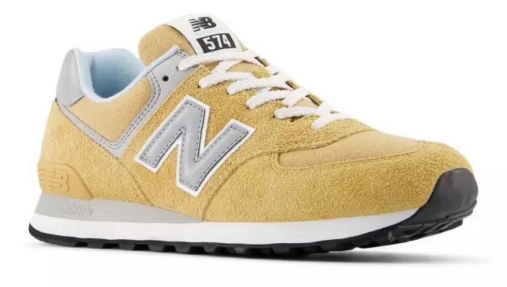 NEW BALANCE Men’s 574 U574PGW Sneakers Yellow Suede Athletic Shoes LR1373 Sz 9.5