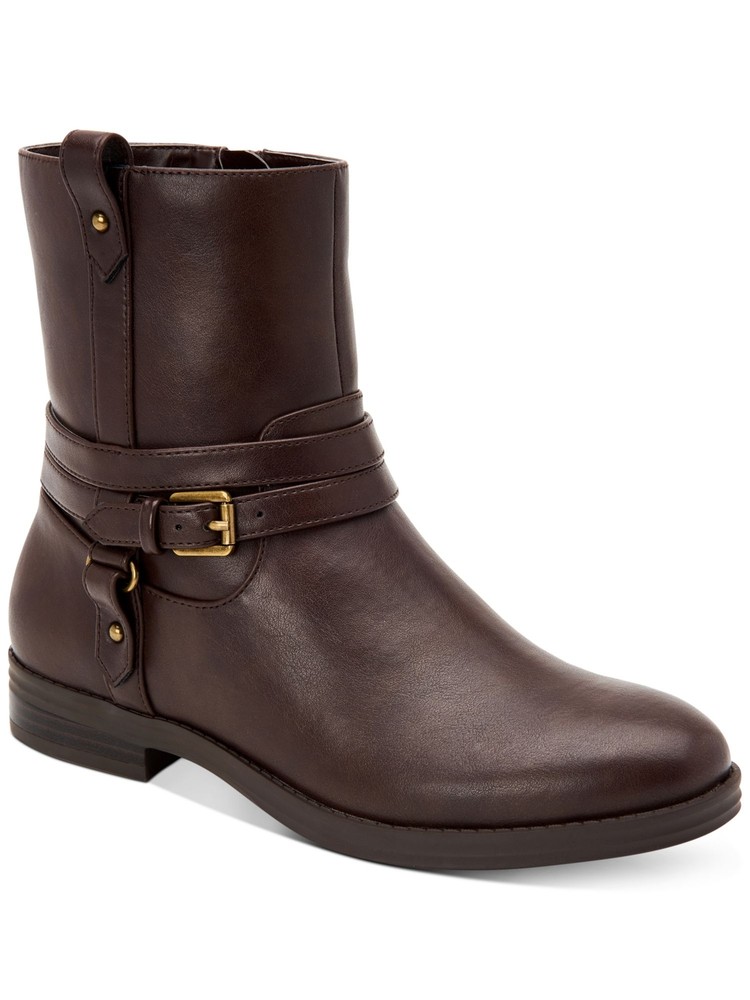 STYLE & COMPANY Womens Brown Padded State Round Toe Block Heel Booties 5.5 M