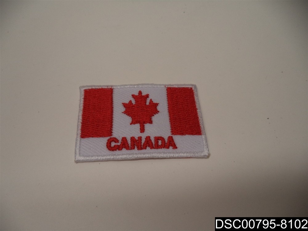 5 Canadian Flag Iron-On Patches 3 3/8