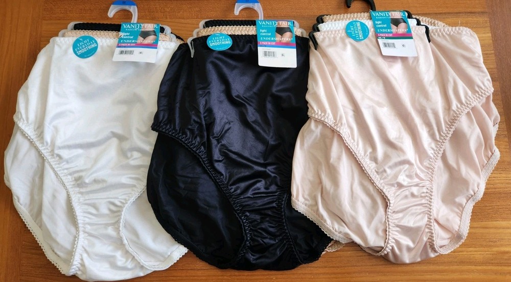 9-Pack Vanity Fair 5XL 12 Radiant High-Cut Control Brief Shaper Panties #6014