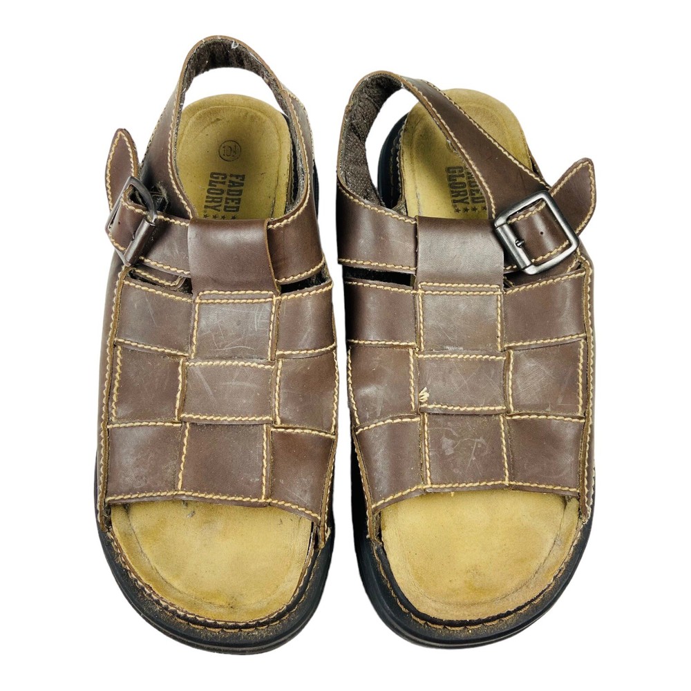 Vintage 90s Y2K Chunky Fisherman Platform Sandals Men Size 10.5 Faded Flory