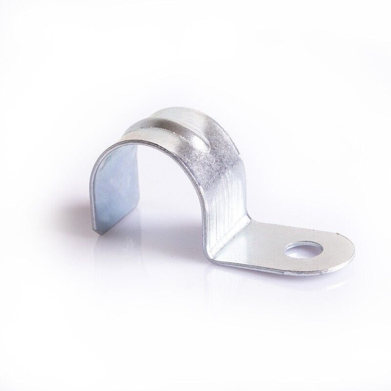 10Pcs 14mm Pipe Straps One Hole Straps Zinc Plated Steel Pipe Clamp