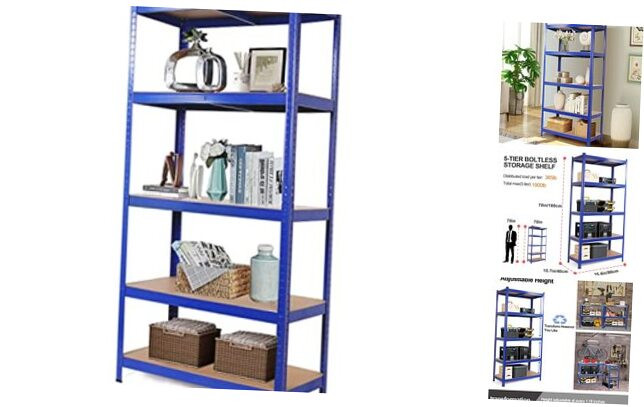 Heavy Duty 5-Tier Garage Shelving Unit with Reinforced Rack