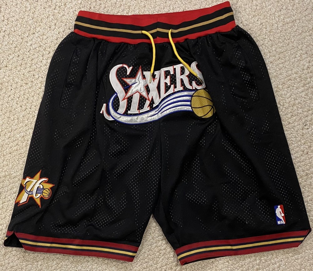 Philadelphia 76ers 1996-1997 Just Don Sixers XL Basketball Lined Shorts Black