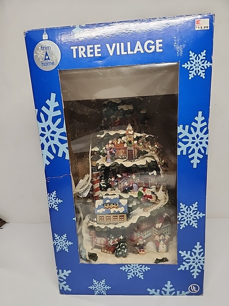 Vintage TREE VILLAGE Lighted Christmas Kmart Trim A Home 13 1/2” NEW IN BOX!