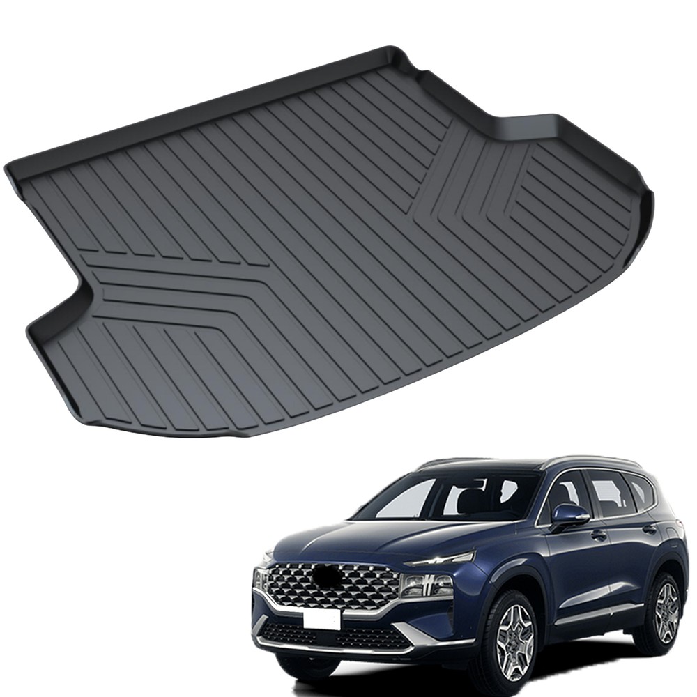 Black Rear Trunk Liner Floor Cover Mat fit for 2021-2023 Hyundai Santa Fe 5 seat