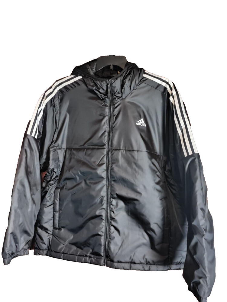 Adidas Essentials Insulated Hooded Jacket GH4601 Black Mens Size XXL