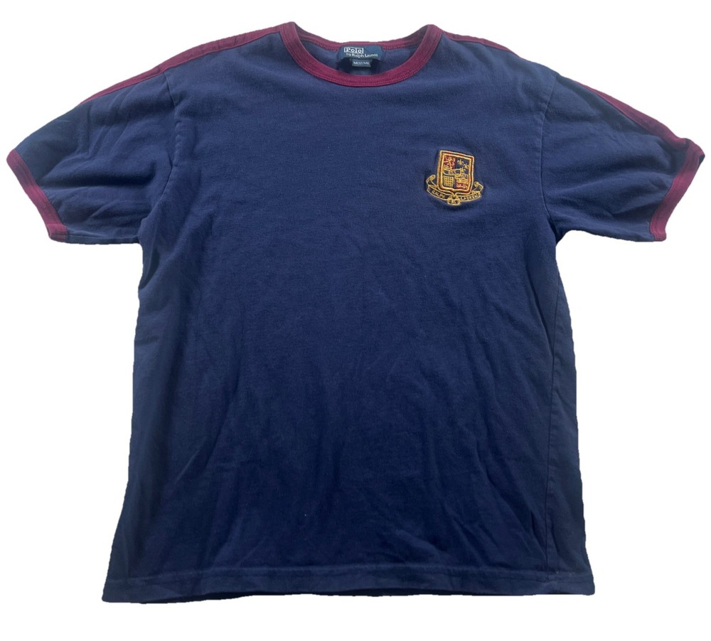 Polo Ralph Lauren Boys Short Sleeve Blue T-Shirt Size M (10-12) Crest Logo