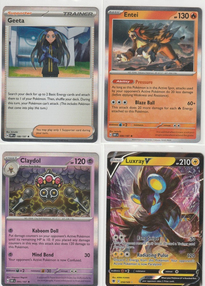 4 pokemon cards lot
