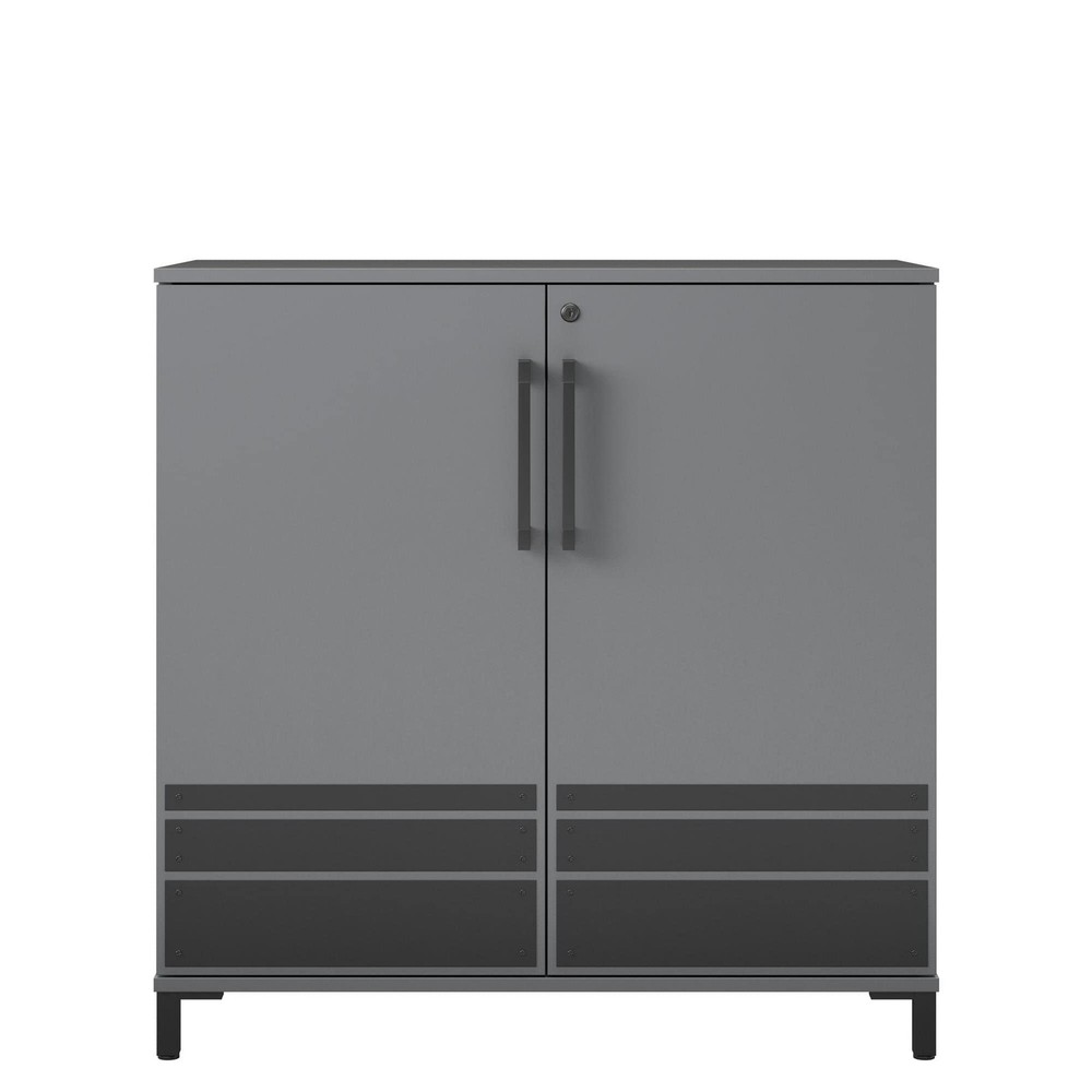 Shelby Garage 2-Door Base Cabinet in Graphite Finish