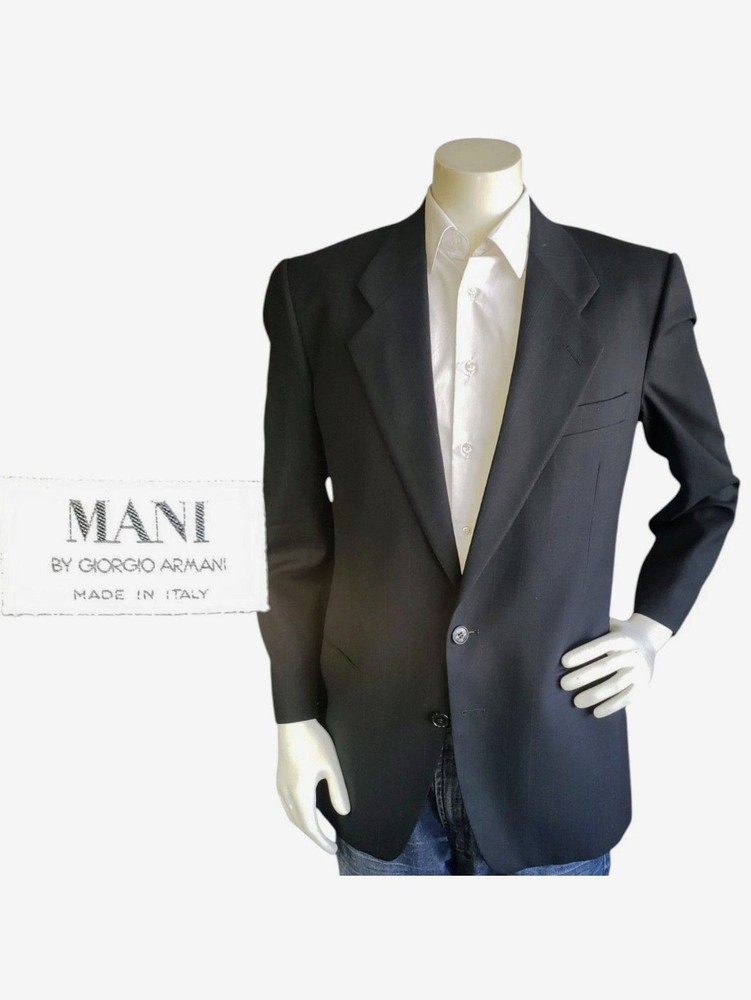 Giorgio Armani Wool Gray Pinstripe Blazer Jacket Mens 39R Suit