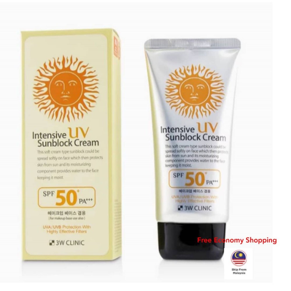 3W CLINIC/Intensive UV Sunblock Cream SPF50 PA+++ Makeup Base 70ml