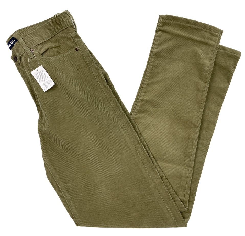 Lands' End Traditional Stretch Corduroy Olive Green Pants Men's W  31 x L 34 NWT