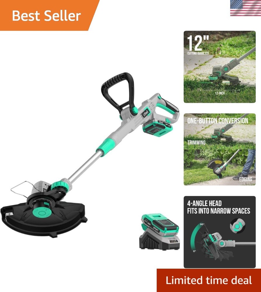 12in Cordless Battery-Powered Weed Wacker with Auto Line Feed