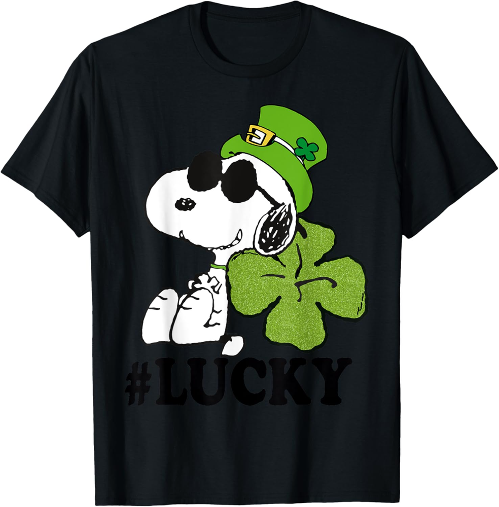 Peanuts St. Patrick's Snoopy Lucky Clover T Shirt