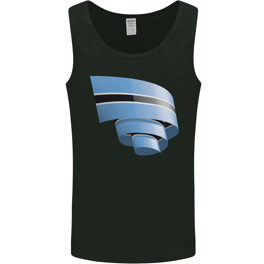 Curled Botswana Flag Batswana Day Football Mens Vest Tank Top