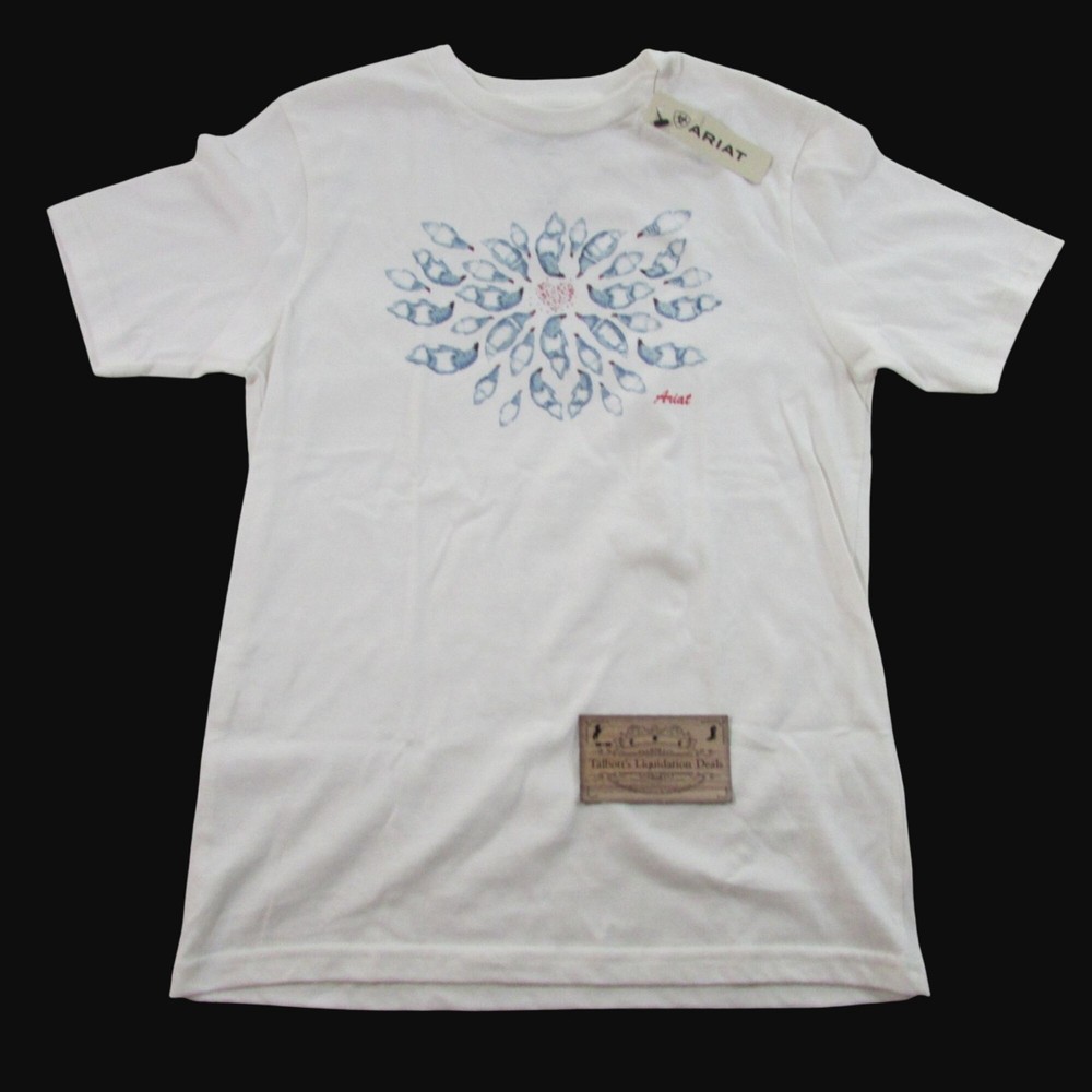 Ariat Girl's Short Sleeve Chicken Love Graphic T-Shirt Antique White 10058864