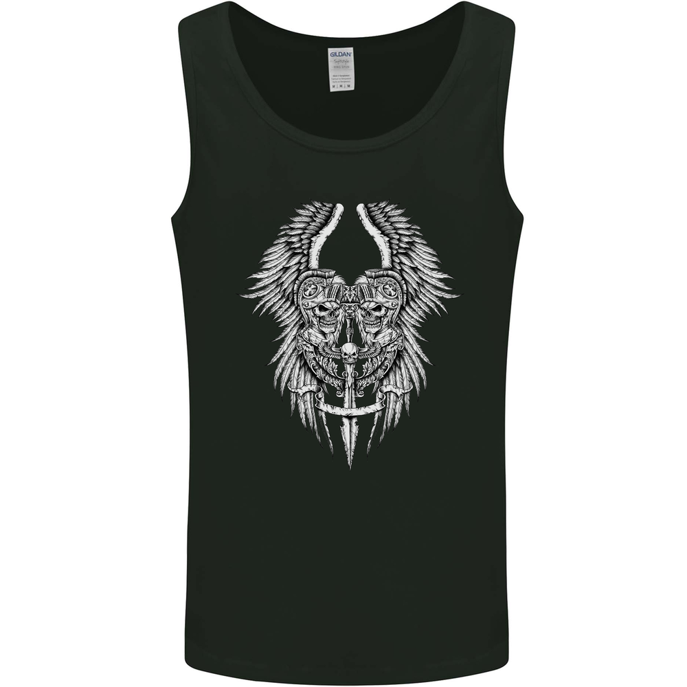 Two Roman Skulls Mens Vest Tank Top