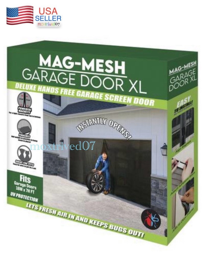 Magnetic Screen Door for Double Car Garage 16x7 Ft Hands-Free Mesh Curtain-image