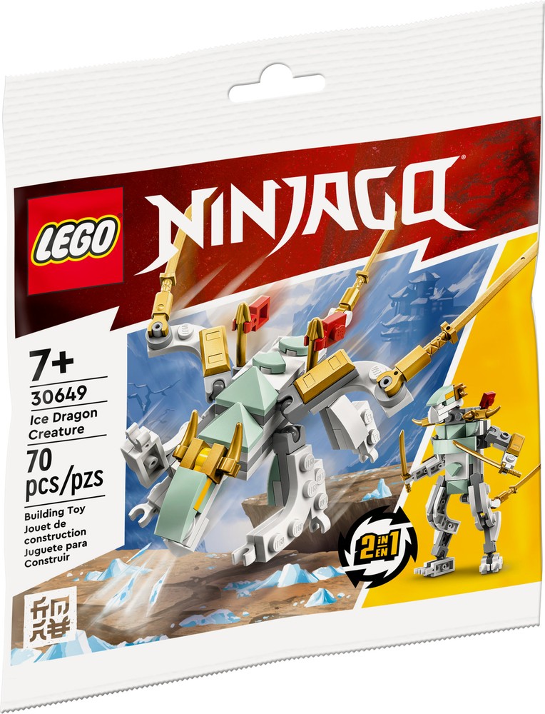 LEGO Ninjago Ice Dragon 2-in-1 Polybag Set 30649 with 70 Pieces