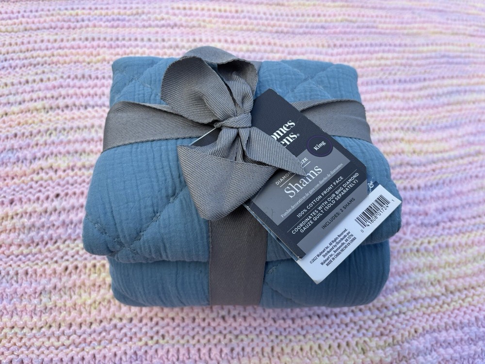 Better Homes & Gardens Blue Diamond Gauze King Shams (2 Count)